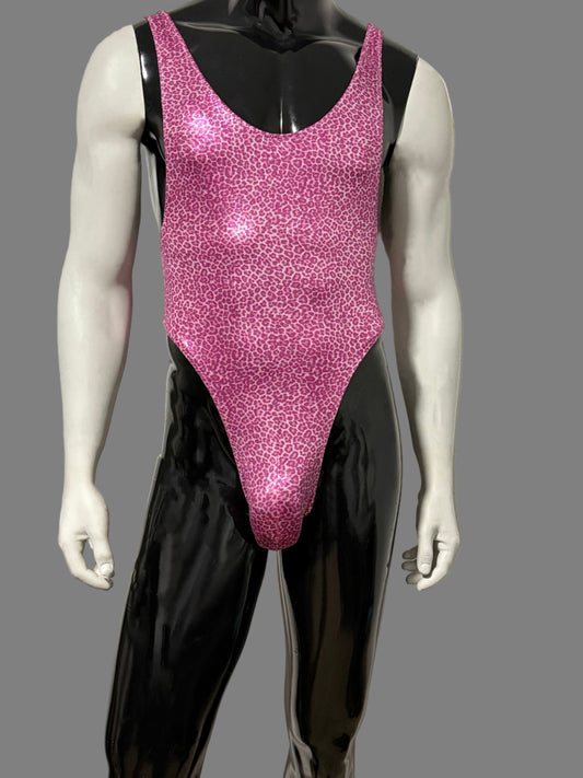 CHEETAH PET PUSSY PINK THONG LEOTARD
