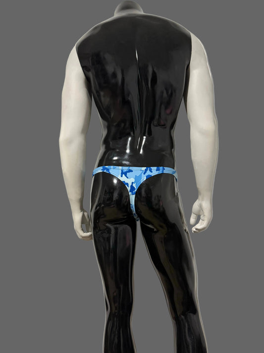 CAMO COOCHIE BLUE G-STRING THONG