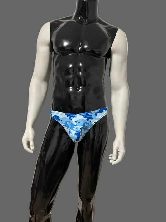 CAMO COOCHIE BLUE G-STRING THONG